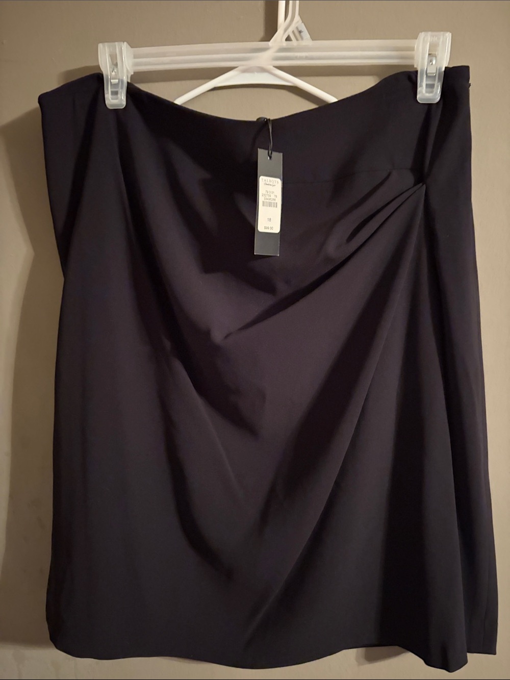 Talbots Black Draped Pencil Skirt nwt 18